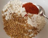 A picture of step 3 of My Crispy Deep Fried Chicken with Paprika and linseed coating.