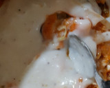 Foto del paso 5 de la receta: Tarta de pollo, zapallo, (coreano) salsa blanca y cebolla