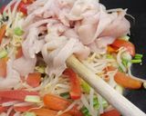 A picture of step 2 of Yui inspired noodles.