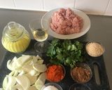 A picture of step 1 of Kofta Biryani.