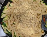 A picture of step 7 of Chilli courgette penne.