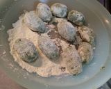 A picture of step 3 of Gnudi with Gorgonzola Cream.