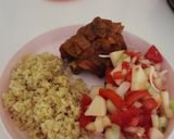 Sült csirkecomb bulgurral és zöldségsalátával, diétásan recept fázis 4 fotója