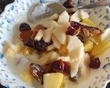 A picture of step 1 of Healthy fruit salad with yoghurt and cream dressing.