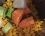 A picture of step 2 of Sweet potato and sweetcorn soup.