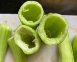 A picture of step 1 of Chichenge Fry or Snake Gourd Stuffed Fry.