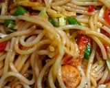A picture of step 8 of Chicken vegetable pasta.