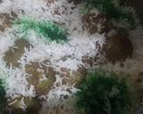 A picture of step 9 of Green biryani with kofta cake🍽.