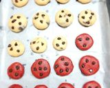 A picture of step 5 of Tri colour choco chips cookies.