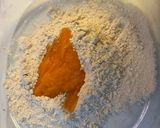 A picture of step 2 of Tricolour Poori / Luchi.