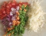 A picture of step 1 of Frittita with Pao bhaji flavour.
