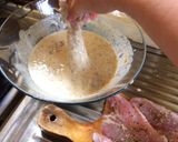 Foto del paso 5 de la receta: Pescado frito 🐟base eneldo y orégano papas cocidas y ensalada