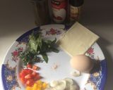 A picture of step 1 of Cheese omelet with vegetables.