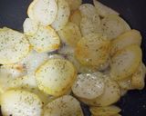 A picture of step 2 of Salmon fillet with persillade potatoes, courgettes and onion.
