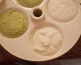 A picture of step 4 of Instant Rava Idli-two styles.