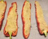 A picture of step 3 of Peperoni ripiene - tuna stuffed romano peppers.