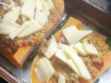 Calabacín relleno de carne cebolla y morrón