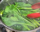 A picture of step 4 of Sautéed Yu Choy (aka Choy Sum).