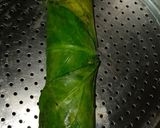 A picture of step 8 of Authentic Rickwach with Urad Dal and Colocasia leaves.