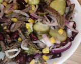 Pas rețetă Salată de fasole roșie cu carne de vită 1 fotografie