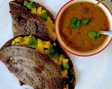 A picture of step 12 of Ragi masala dosa.
