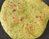 A picture of step 2 of Palak paneer paratha.