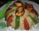 A picture of step 8 of Prawn veggie leftover rice.