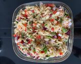 A picture of step 4 of Orzo Pasta Salad.