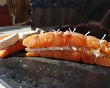 Une image de l'étape 2 de Roti de saumon au chèvre.