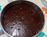 Foto langkah ke 2 dari resep Heart mirror glaze brownies cake.