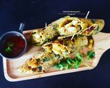 A picture of step 7 of Methi paratha fusion rolls.