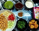 A picture of step 1 of Chole Aloo Dahi Papdi Chaat.