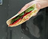 A picture of step 2 of Tortilla wrap hack 🍕.