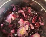 A picture of step 3 of Jamun Poha pudding (Java plum Rice flakes pudding).