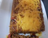 A picture of step 7 of My Chilli Beef Cheese Topped Meatloaf. 😎.