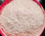 A picture of step 2 of Coconut Besan Burfi.