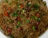 Hình bước làm 5 của món KIẾN LEO CÂY (miến xào cay)