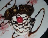 A picture of step 1 of Brownie with ice cream.