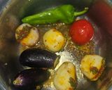 A picture of step 2 of Bharela Ringda Batata with soft roti(kathiyawadi sabzi).