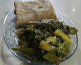 A picture of step 8 of Palak Aloo ki bhujiya.