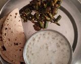A picture of step 5 of Masala bhindi.