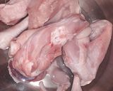 A picture of step 1 of Chicken leg Nkwobi.