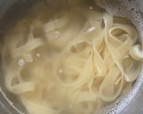 A picture of step 1 of Fettuccine Alfredo.