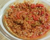 Foto del paso 7 de la receta Espaguetis con carne picada en salsa de tomate y baguette con fiambres y queso