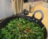 A picture of step 2 of Spinach quesadilla with Thousand Island dressing!.