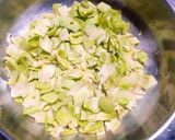 A picture of step 3 of Ghiya (Lauki)ky fry Chilkay.