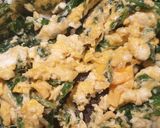 A picture of step 1 of Scrambled egg with spinach.