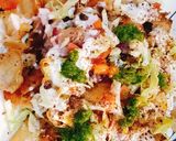 A picture of step 3 of Papdi chaat.