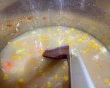 A picture of step 4 of Instant pot Asian style corn soup.