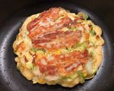 Hình bước làm 6 của món Bánh xèo Nhật Bản okonomiyaki (thịt lợn và bắp cải)